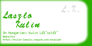 laszlo kulin business card